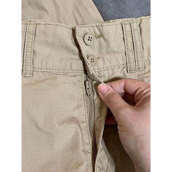 NWT 2 H&M Size 14 Teen Beige Tan Khaki Pleated Skirt Raw Hem Uniform - Picture 4 of 7